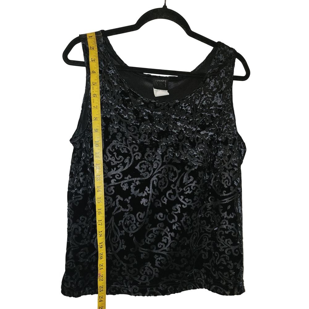 Black Burnout Velvet Cardigan and Tank Set Damask Scroll Whimsigoth Y2K - Picture 9 of 12